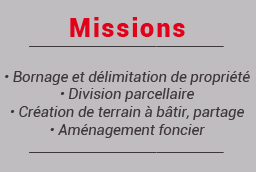 Missions bornage et délimitation de propriété